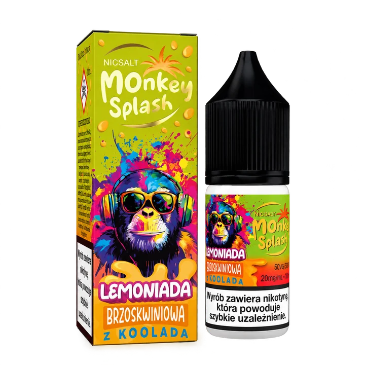 Monkey Splash NicSalt Lemoniada — Lemoniada brzoskwiniowa z Kooladą